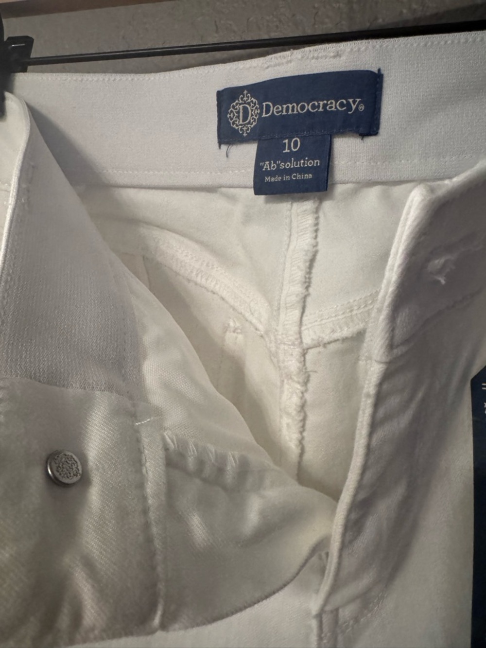 NWT Democracy Jeans “Ab” solution ankle skimmer Size 10 White - Picture 3 of 8